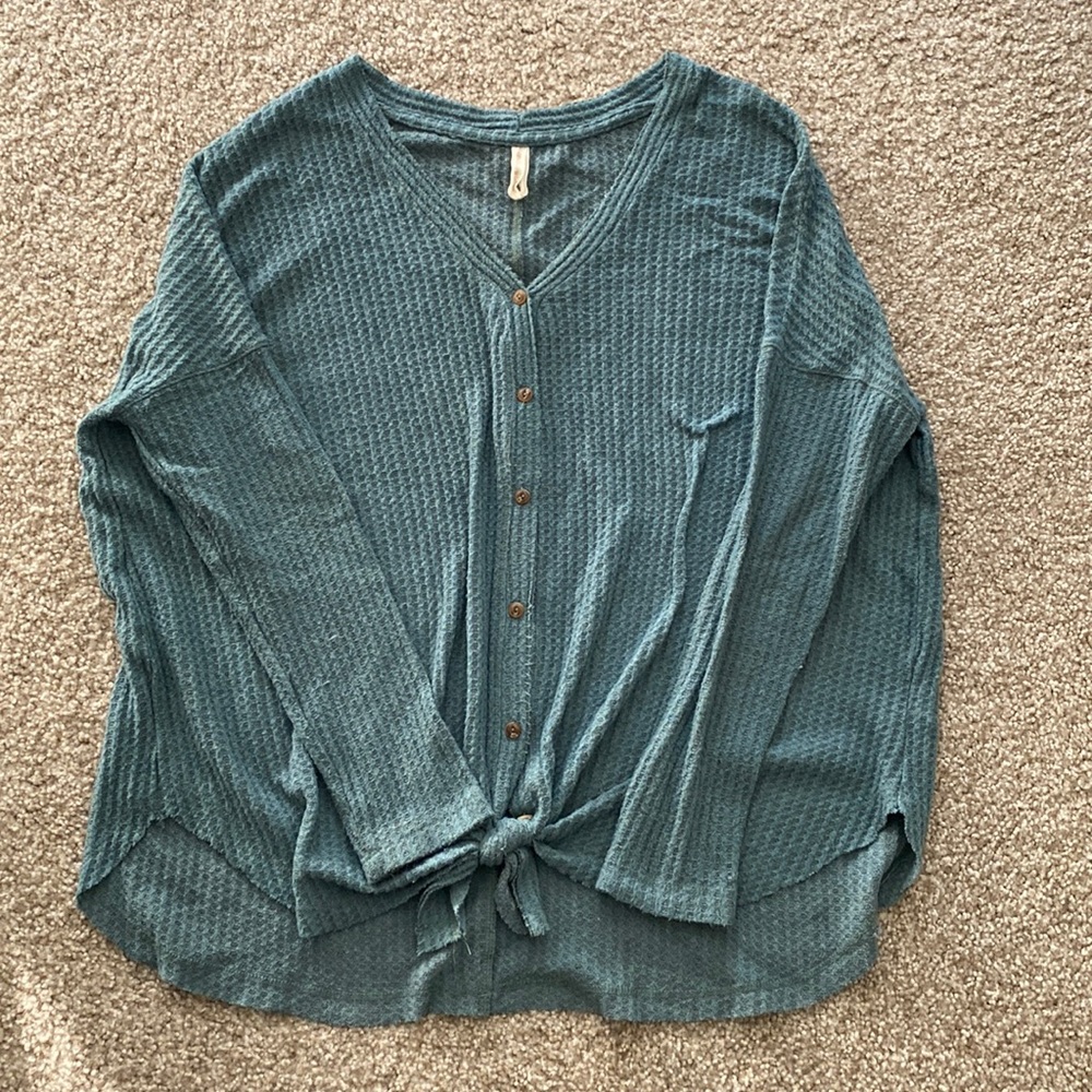 Pink Lily green sweater. Size S/M.